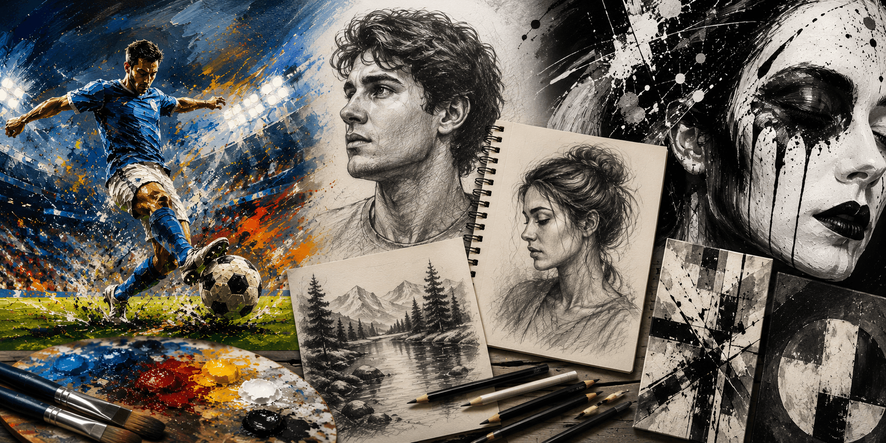The Power of Art From Sports to Pencil Sketches and Abstract Expressions